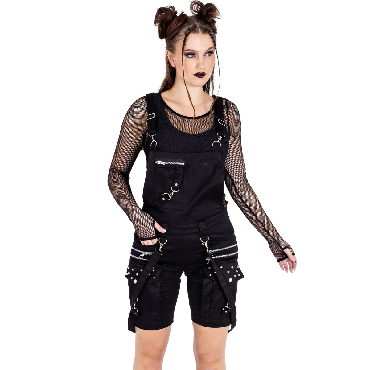 dámské kraťasy CHEMICAL BLACK - TRINITY DUNGAREES - BLACK 28