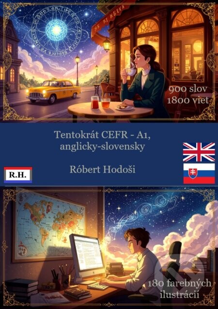 Tentokrát CEFR - A1, anglicky-slovensky (900 slov a 1800 viet z angličtiny, základný stupeň)
