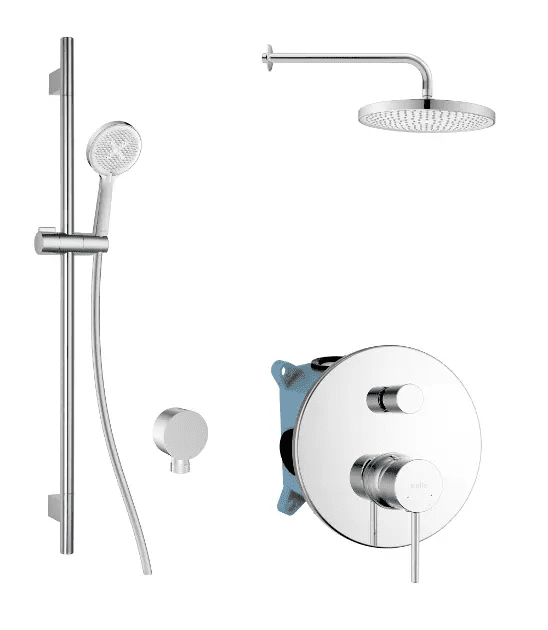 kielle 20602SP30 - Sprchový set s baterií pod omítku, pro 2 spotřebiče, s příslušenstvím EcoSpare a tělesem, chrom