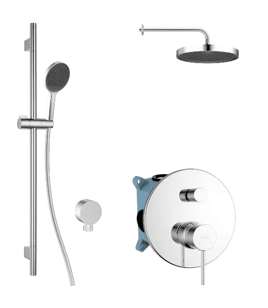 kielle 20602SP50 - Sprchový set s baterií pod omítku, pro 2 spotřebiče, s příslušenstvím EcoSpare a tělesem, chrom