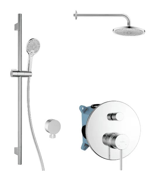 kielle 20602SP60 - Sprchový set s baterií pod omítku, pro 2 spotřebiče, s příslušenstvím EcoSpare a tělesem, chrom