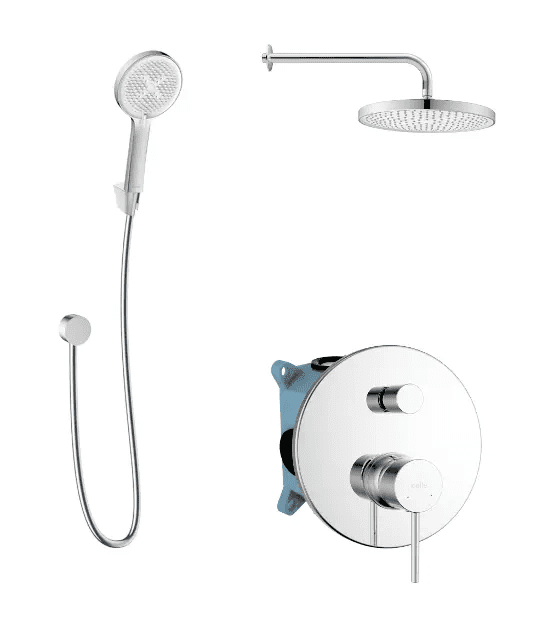 kielle 20602SP70 - Sprchový set s baterií pod omítku, pro 2 spotřebiče, s příslušenstvím EcoSpare a tělesem, chrom