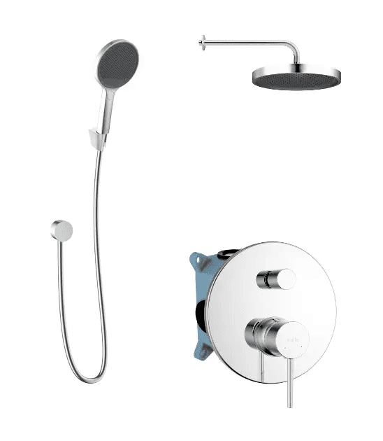 kielle 20602SP90 - Sprchový set s baterií pod omítku, pro 2 spotřebiče, s příslušenstvím EcoSpare a tělesem, chrom