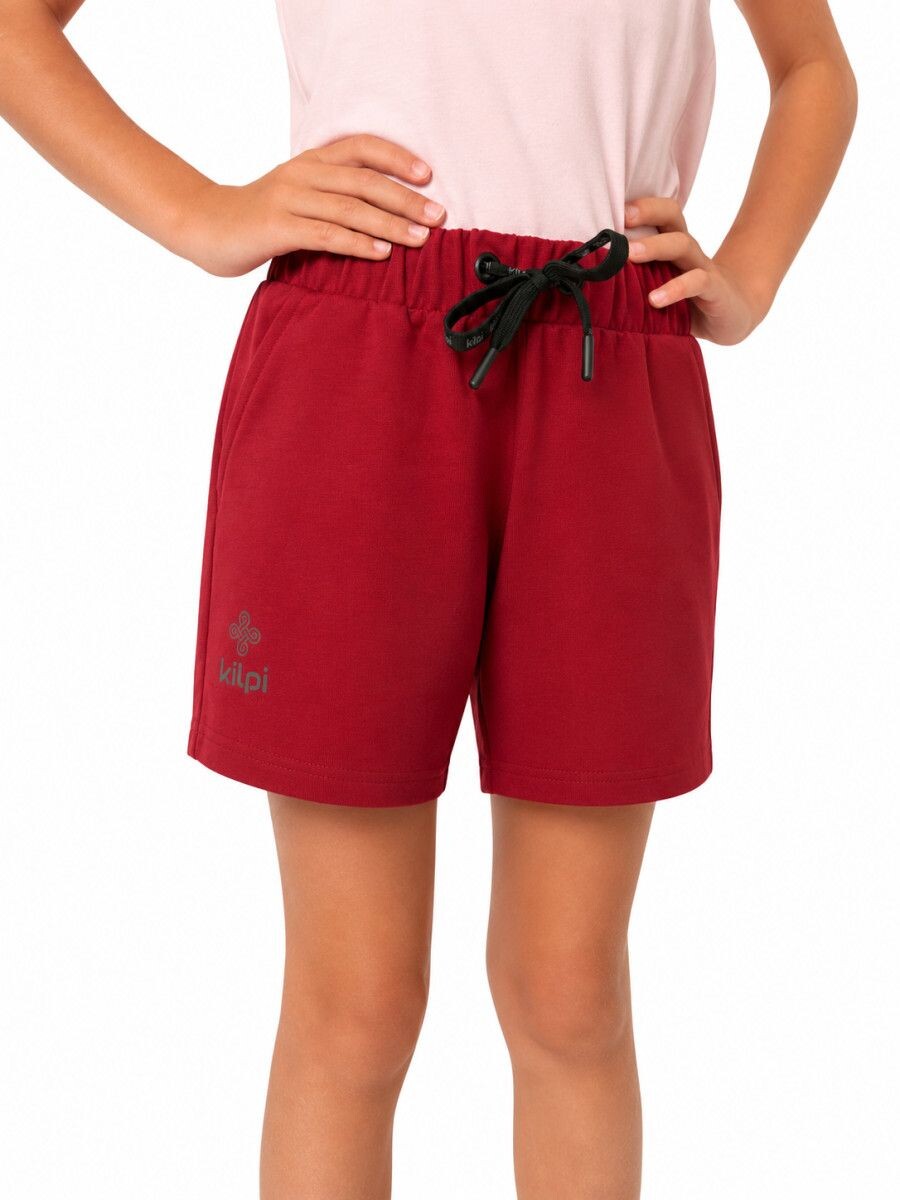 Dívčí teplákové kraťasy kilpi shorty-jg tmavě červená 98-104