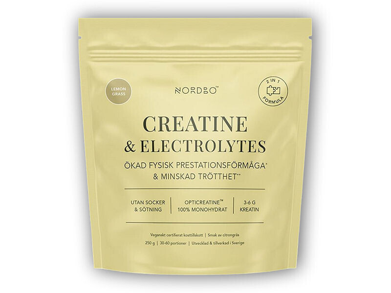 Nordbo Creatine and Electrolytes 250g Varianta: lemon grass