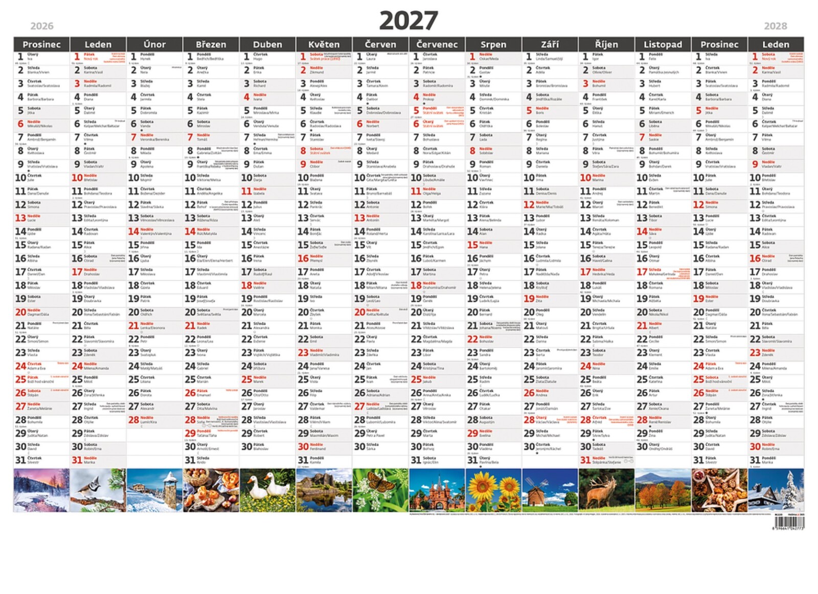 Plánovací roční mapa 2026 - A1, obrázková