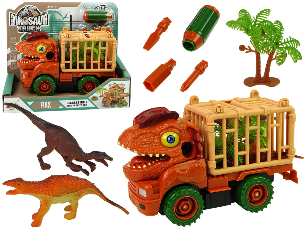mamido Konstrukční autíčko dinosaur oranžové