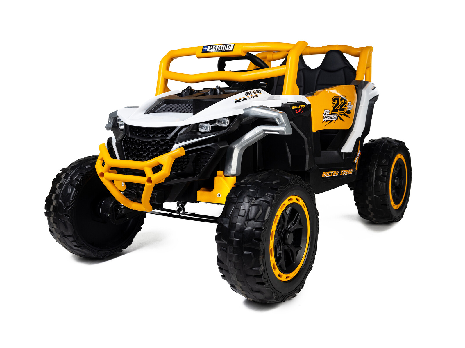 Mamido Elektrické autíčko Buggy Racing Speed 22 bílé | 4x4 | 12V10Ah | 180W | EVA | LED | 2,4Ghz | ECO kůže