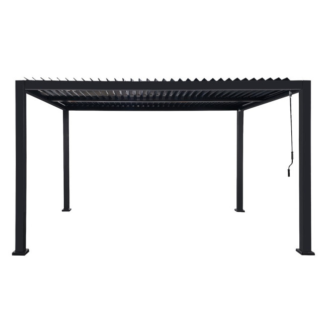 Zahradní pergola LAMELA černá 300x400 cm