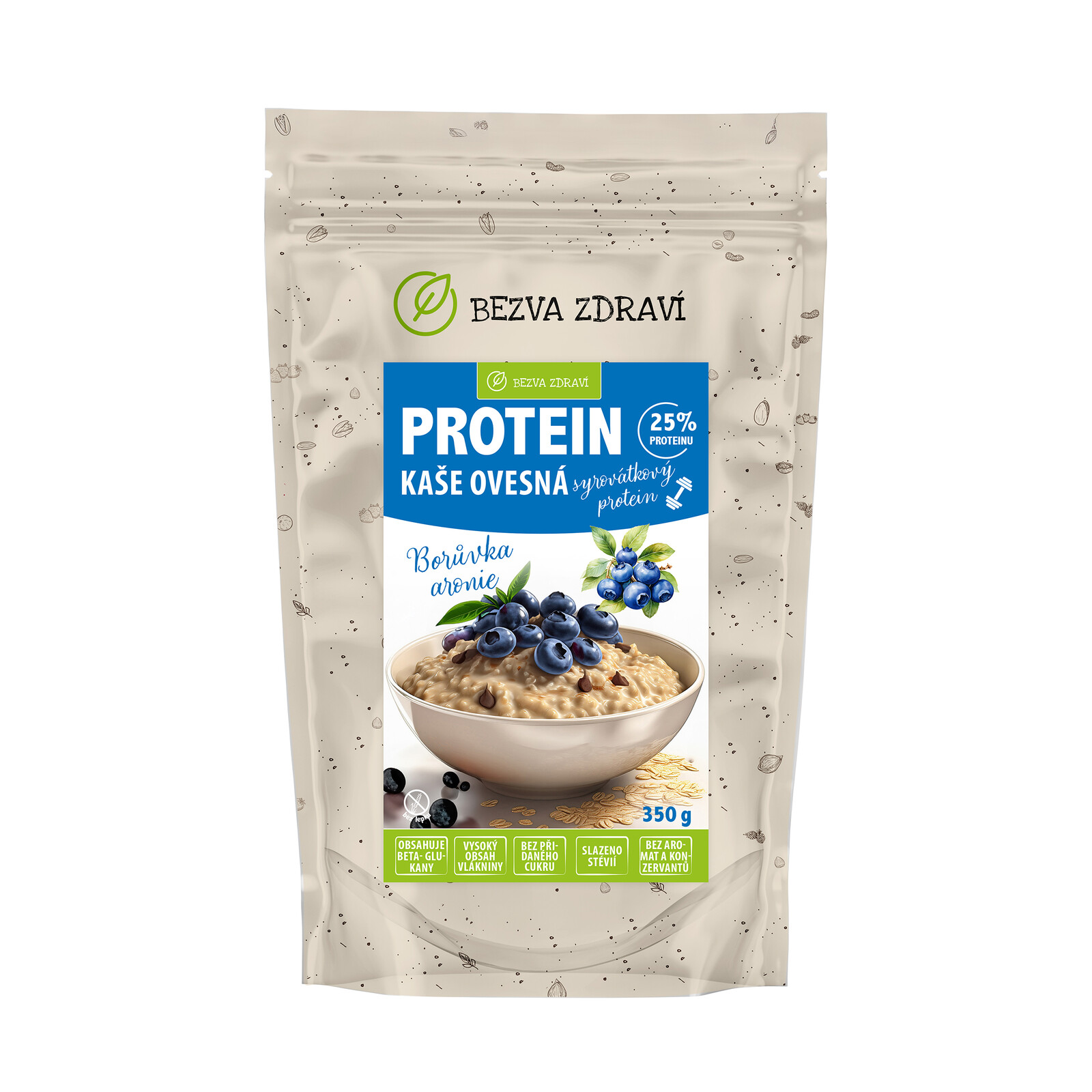 BEZVA MÜSLI Proteinová ovesná kaše s borůvkou 350 g