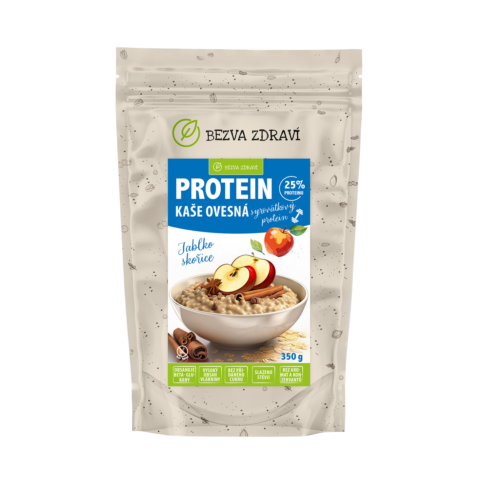 BEZVA MÜSLI Proteinová ovesná kaše jablko skořice 350 g