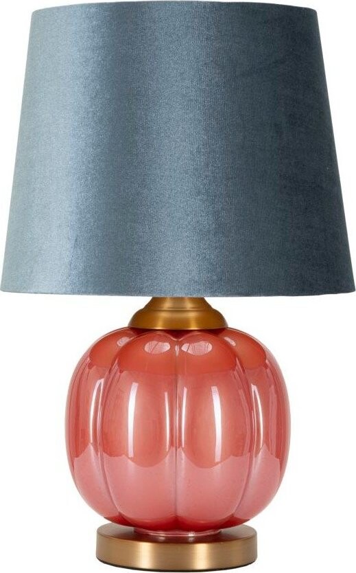 Červená/modrá skleněná stolní lampa s textilním stínidlem (výška 50 cm) Helene – Mauro Ferretti