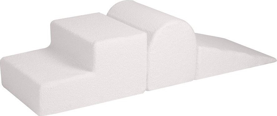 Bílé pěnové hřiště 3 ks z materiálu bouclé výška 30 cm 45x143 cm – Meowbaby