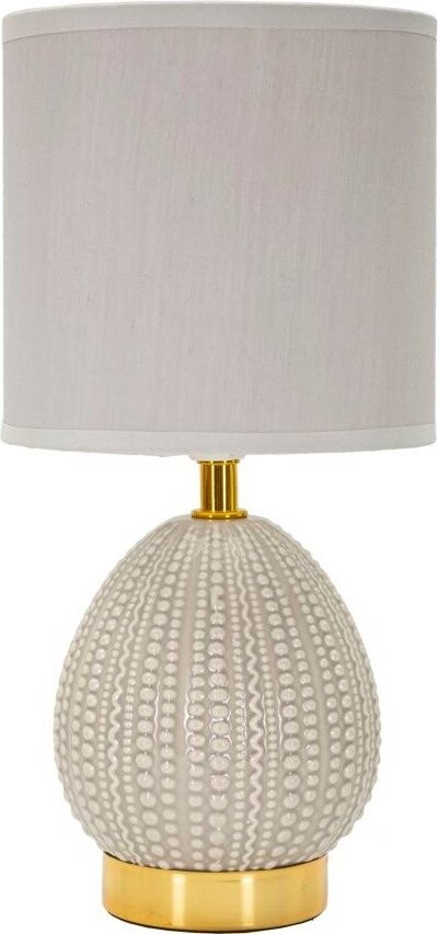 Světle šedá keramická stolní lampa s textilním stínidlem (výška 30,5 cm) Flavi – Mauro Ferretti