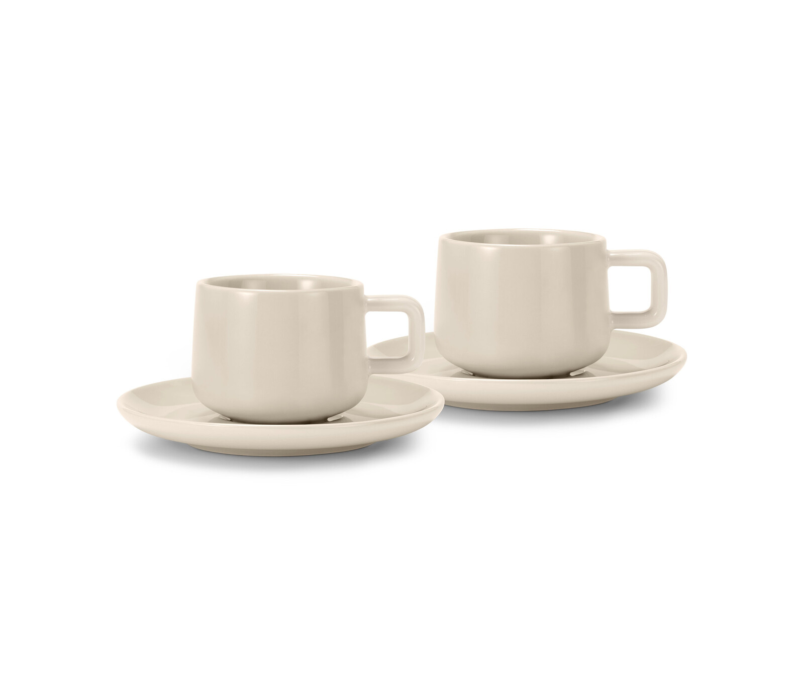 Tchibo - 2 šálky na espresso s podšálky - barva: béžová