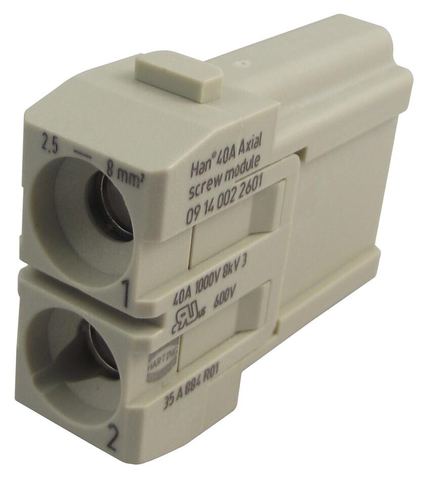 Harting 0914 002 2601 Insert, Male, 40 A Axial, Screw