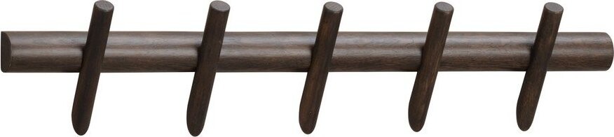 Nástěnný věšák z dubového dřeva v tmavě přírodní barvě 65 cm Hillmond – Rowico