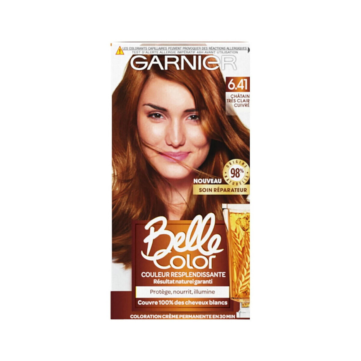 Garnier  Belle Color Permanent Hair Dye - 6.41 Chatain Tres Clai  Hnědá