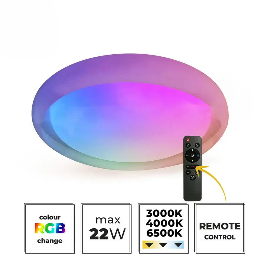 Stropní svítidlo Rivet LED 22W 66945 CCT+RGB PL1