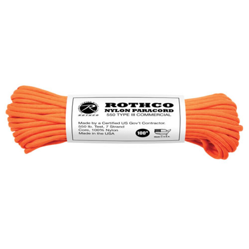 Paracord nylonový Rothco 550LB průměr 4 mm 30 m - oranžový