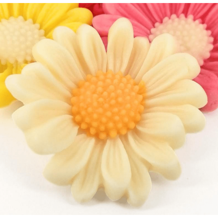 Modelovaný květ gerbera bílá 5,5cm - Fagos