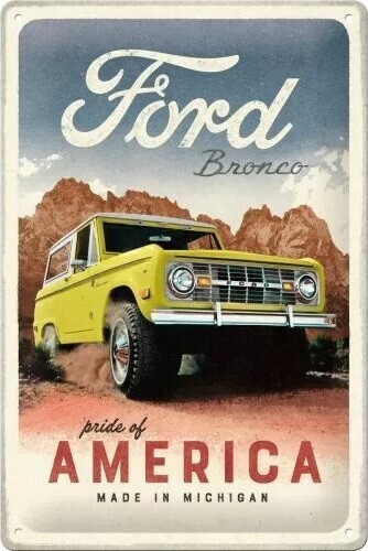 Postershop Plechová cedule Ford - Bronco - Pride of America, 20 x 30 cm