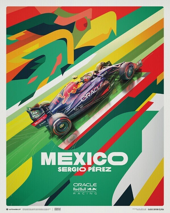 Automobilist Umělecký tisk Oracle Red Bull Racing - Sergio Perez - Mexican GP, Automobilist, 40 × 50 cm