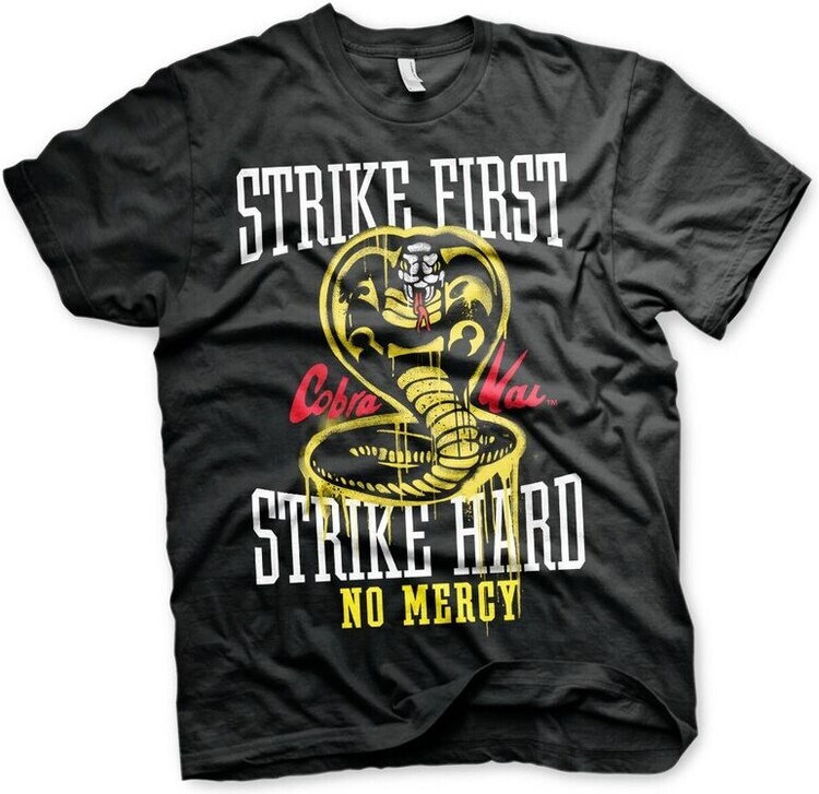 HYBRIS Tričko Cobra Kai - Strike First - Strike Hard - No Mercy, S