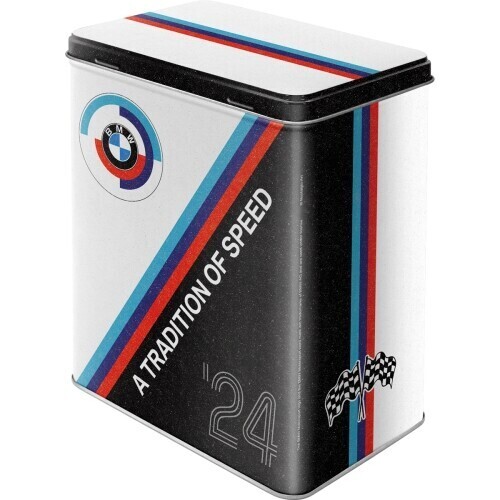 Postershop Plechová dóza Plechová dóza BMW - A Tradition of Speed, 20 x 14 x 10 cm
