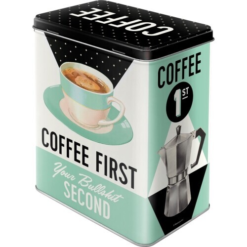 Postershop Plechová dóza Plechová dóza Coffee First, 3 l