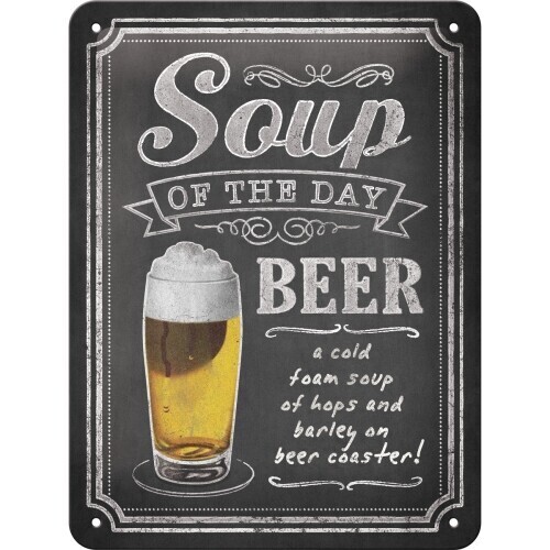 Postershop Plechová cedule Soup of the Day, 15 x 20 cm