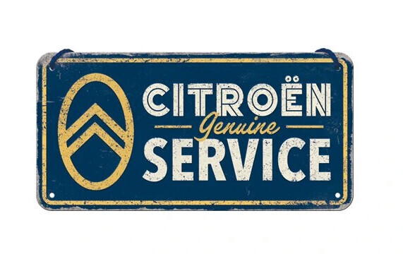 Postershop Plechová cedule Citroen - Genuine Service, 10 x 20 cm