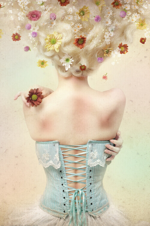 EUROGRAPHICS Plakát, Obraz - Girl of the Flower Garden, 61 × 91.5 cm