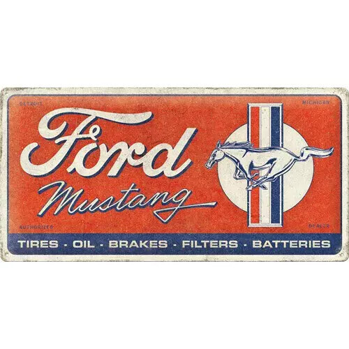Nekupto Plechová cedule Ford Mustang - Horse & Stripes, 50 x 25 cm