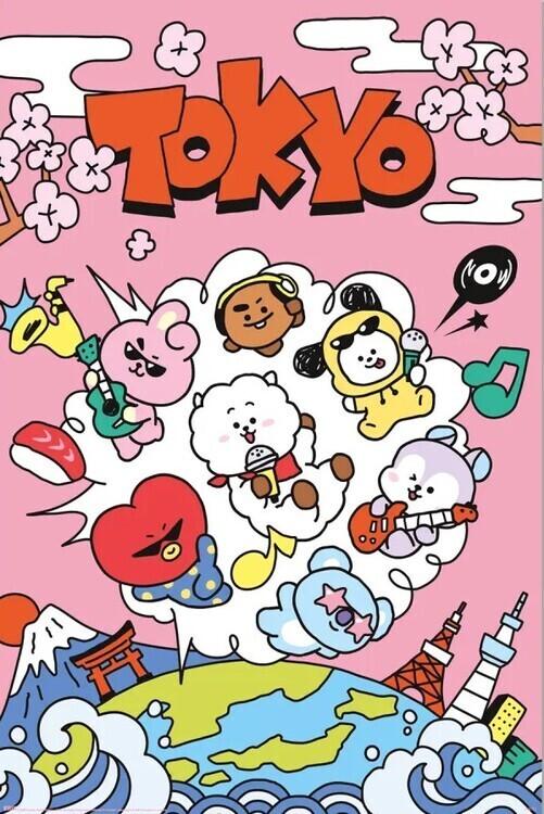 GRUPO ERIK Plakát, Obraz - BT21 - World Voyage, 91.5 x 61 cm