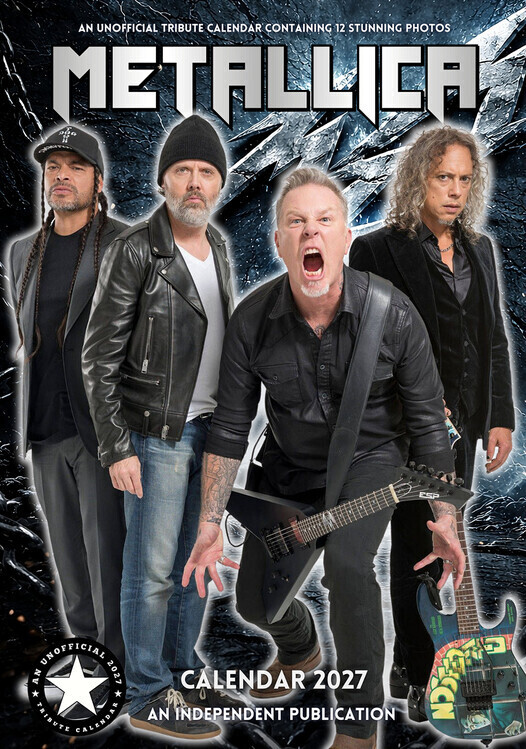 CALLDREAMS Kalendář 2027 Metallica, 42 x 29.7 cm