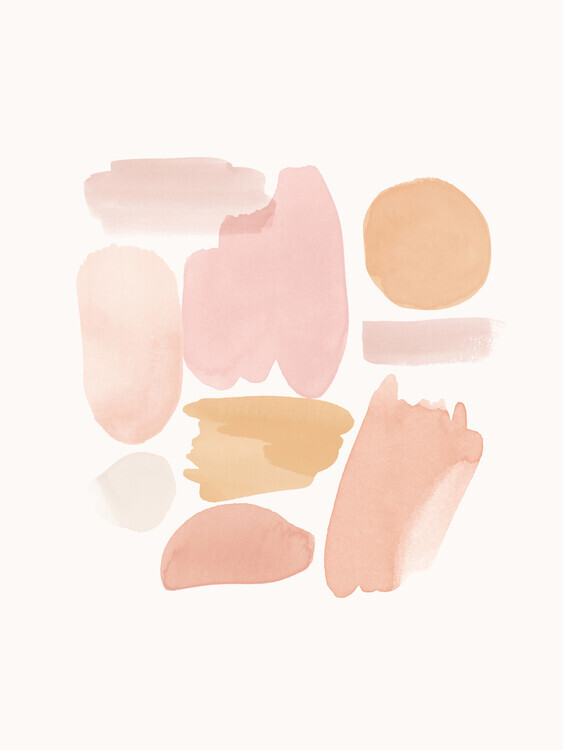 Sisi & Seb Plakát, Obraz - Peachy Shapes, Sisi & Seb, 30 × 40 cm