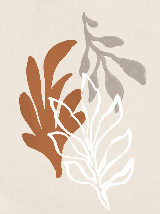 Sisi & Seb Plakát, Obraz - Coral Leaves, Sisi & Seb, 30 × 40 cm