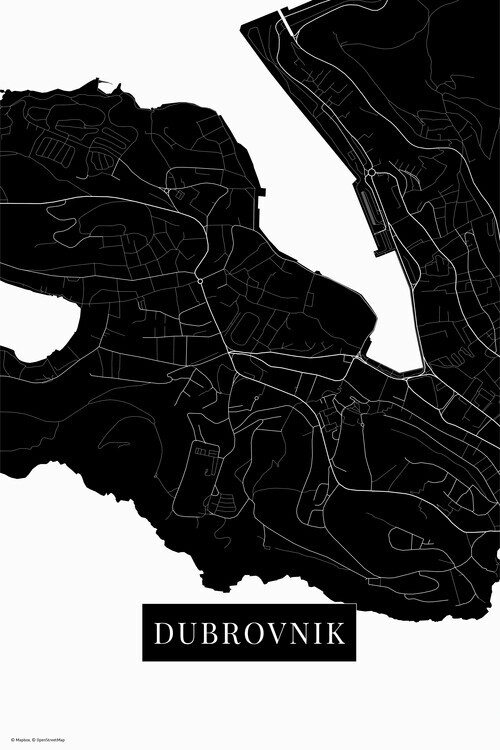Europosters Plakát, Obraz - Dubrovnik black, 26.7 × 40 cm