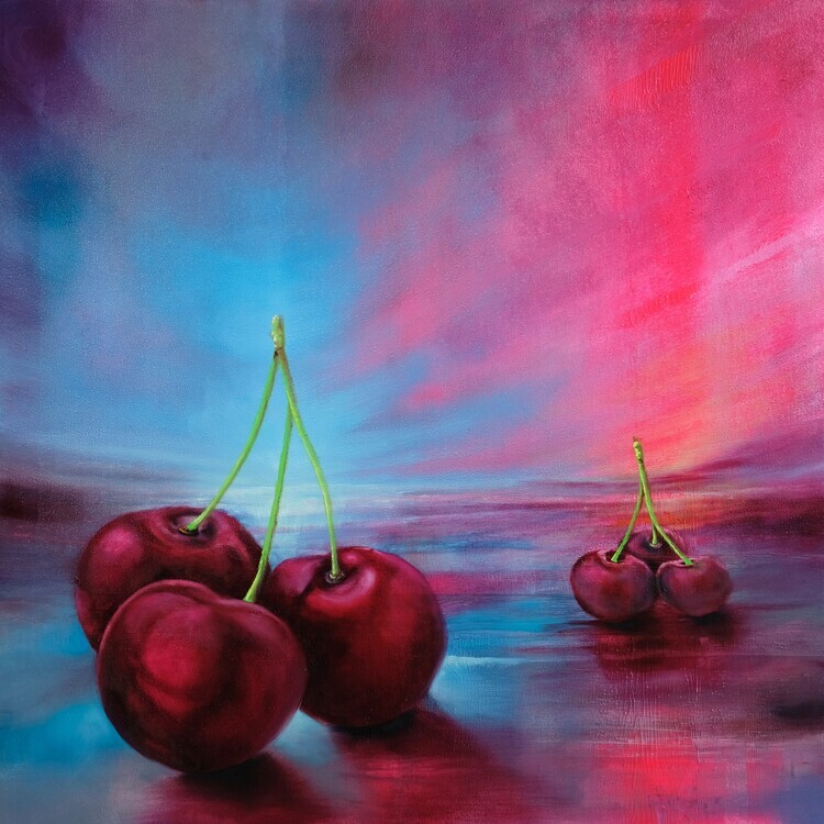 Annette Schmucker Plakát, Obraz - Cherries, Annette Schmucker, 40 × 40 cm