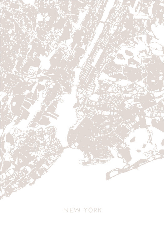 Studio Collection Plakát, Obraz - New York Map, Studio Collection, 26.7 × 40 cm