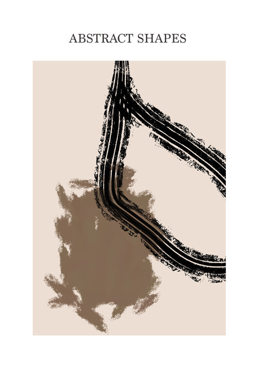 Veronika Boulová Plakát, Obraz - Abstract Shapes beige, Veronika Boulová, 26.7 × 40 cm