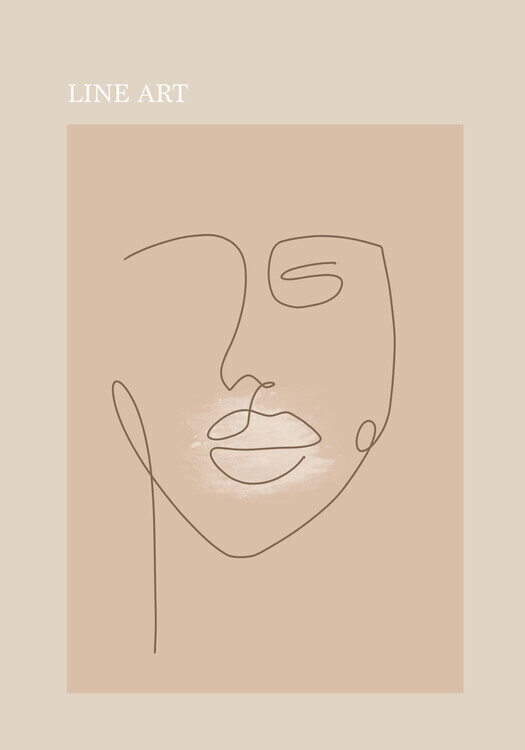Veronika Boulová Plakát, Obraz - Beige face, Veronika Boulová, 26.7 × 40 cm