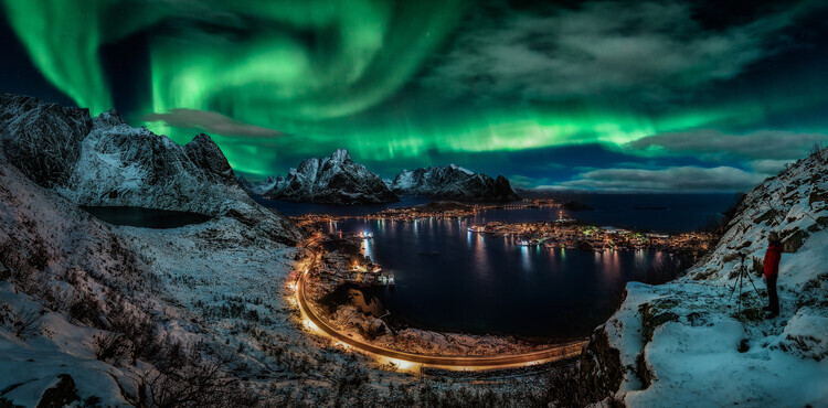 Javier de la Torre Plakát, Obraz - Chasing the Northern Lights, Javier de la Torre, 40 × 20 cm