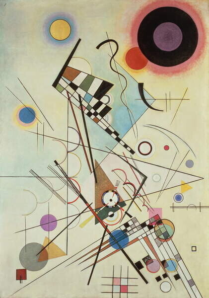 Wassily Kandinsky Plakát, Obraz - Composition 8 (1923), Wassily Kandinsky, 26.7 × 40 cm