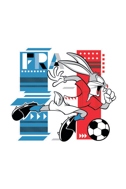 Europosters Plakát, Obraz - Bunny and football, 26.7 × 40 cm