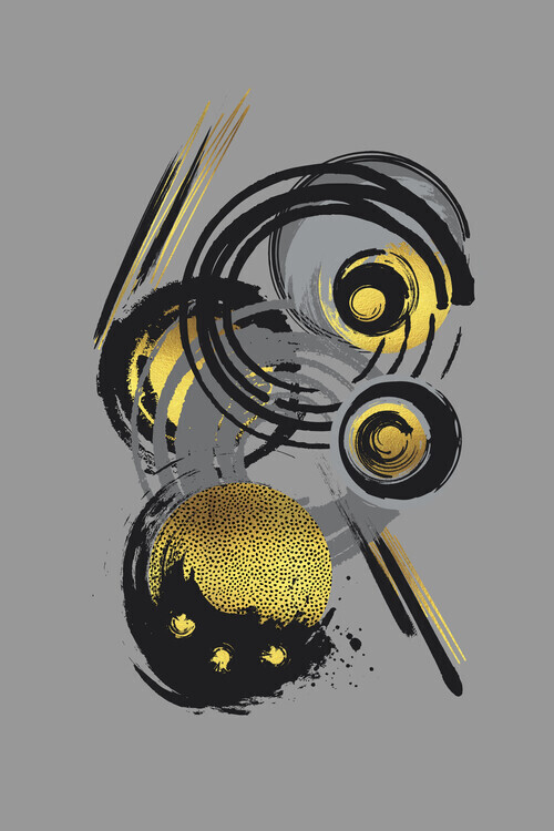 Melanie Viola Plakát, Obraz - Dynamic Art No. 3 gold - Funky, Melanie Viola, 26.7 × 40 cm
