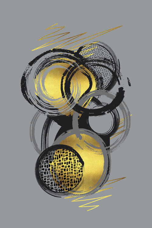 Melanie Viola Plakát, Obraz - Dynamic Art No. 1 gold - Life Stages, Melanie Viola, 26.7 × 40 cm