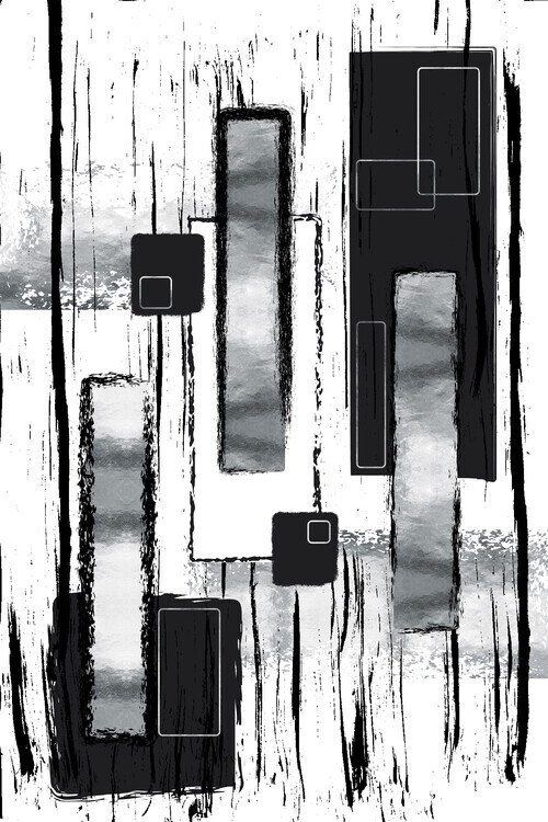 Melanie Viola Plakát, Obraz - Abstract Painting No. 50 | silver, Melanie Viola, 26.7 × 40 cm