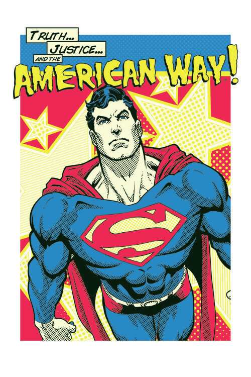 Europosters Plakát, Obraz - Superman - American Way, 26.7 × 40 cm